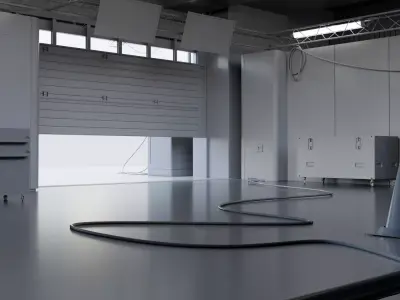 Pitlane Garage 3D Scene 3D model