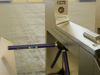 NYC Subway Ticket Checker Gate Low-poly 3D model