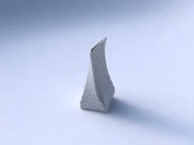 Vase twisted squeezed and bent quadratic with diagonal grid p... 3D print model