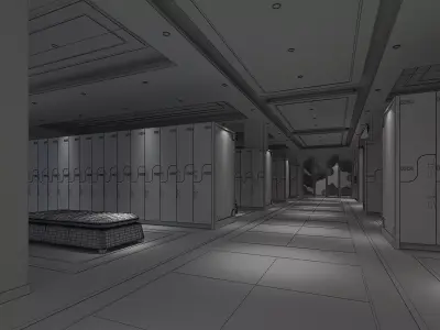 Locker room 3D model