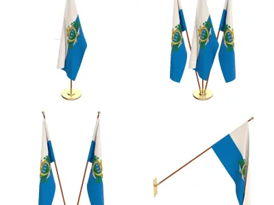 San Marino Flag Pack 3D model