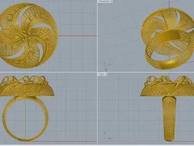 women ring 3D print model 3