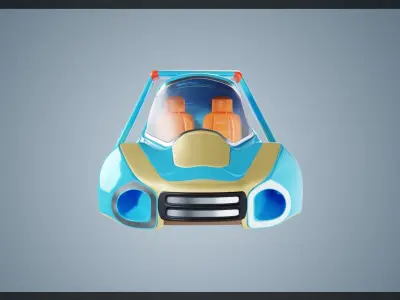 Simplistic Flying Vehicle 23 Low-poly 3D model