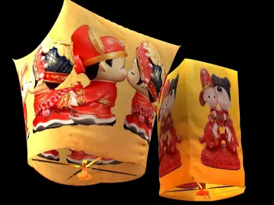 Chinese sky lantern  3D model