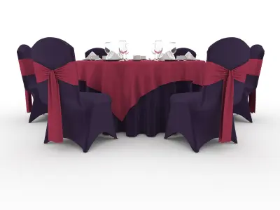 Banquet Table and Chair 61 3D model