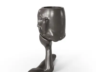 Abstract Figure Statue Pot 2 3D model