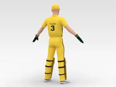Cricket Wicket Keeper V4 3D model