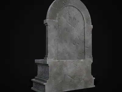 Gothic Wall Water Fountain Low-poly 3D model