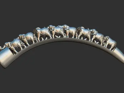 Carved Ivory Elephant Bridge 3d printable model tusk V1 3D print model