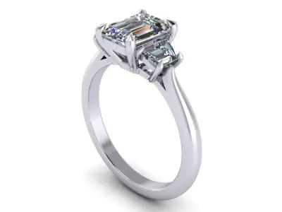 Emerald Woman Wedding Ring  3D print model