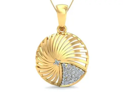 Solitaire Diamond Round -cut Pendant-set  3d model 3D print model