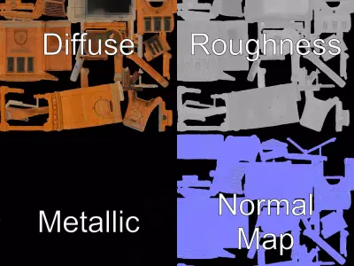 Rustic Brick Building model pack Low-poly 3D model