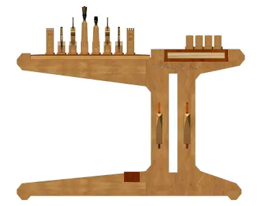 Wooden chess set Low-poly 3D model