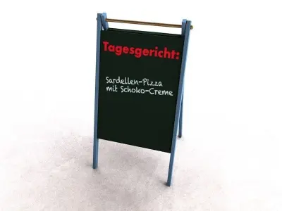 Folding advertising board to stand on Free 3D model