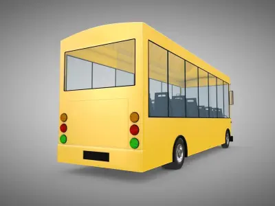 Bus school Low-poly 3D model