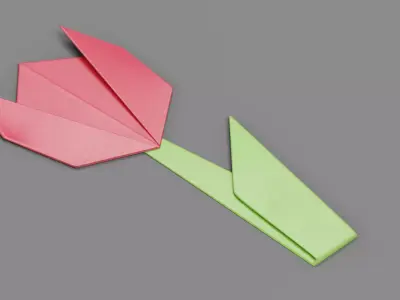 Paper Flower Low-poly 3D model