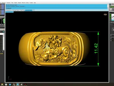 Luxury Rectangular Dragon Head Ring for Men  3839 3D print model