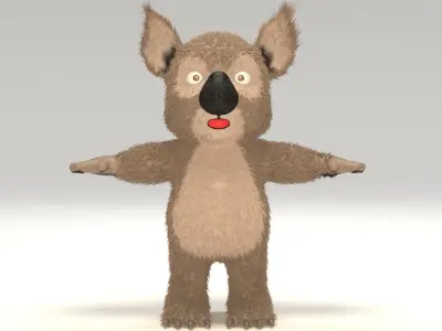Cartoon koala Low-poly 3D model