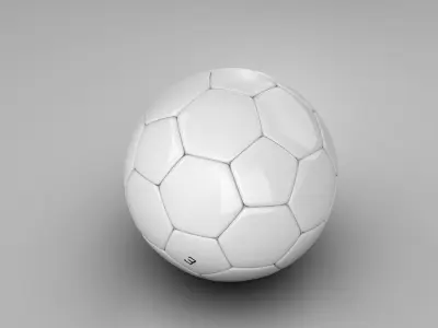 Soccerball white Low-poly 3D model