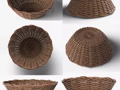 Wicker Basket Low-poly 3D model