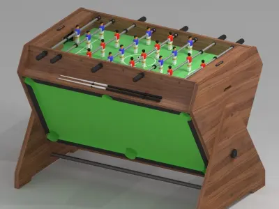 Game table 3 in 1 football air hockey billiards 3D model