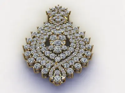 Woman Solitaire Pendant 2020 for gem with size gem detail  3D model