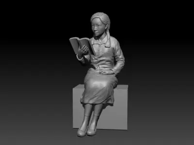 Korean schoolgirl in the 1960s Free 3D print model