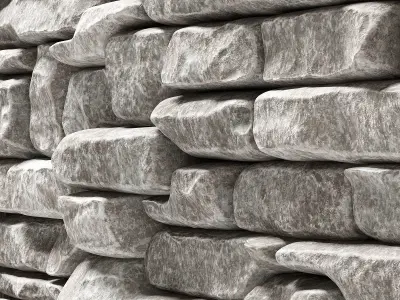 Stone rock panel frame n2 3D model