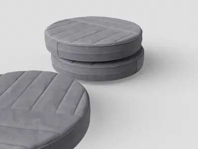 Crash Pad Lounge Chair in velvet Low-poly 3D model