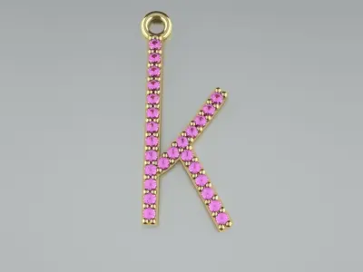 Diamond k Pendant Gold Silver Platinum Luxury Jewelry 3D print model