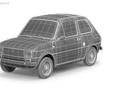 Fiat 126 Low-poly 3D model