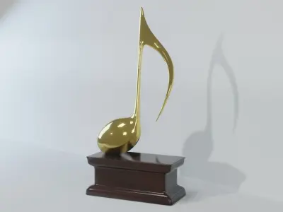 Art Decoration - Eight Note - Golden Prize Low-poly 3D model