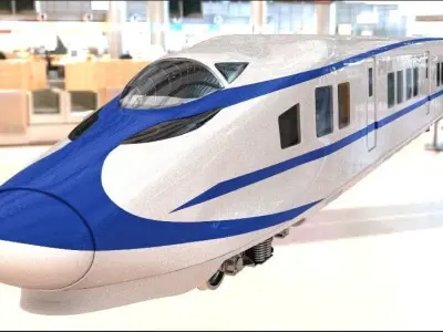 Siemens CRH2 High Speed Train 3d model vray renderer 3D model