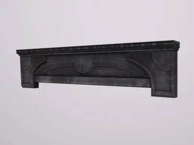 Wall Top City Dark  Low-poly 3D model