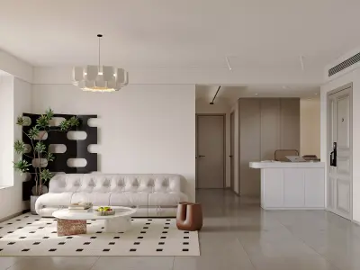 Modern living room dining room interior scenes 367 3D model