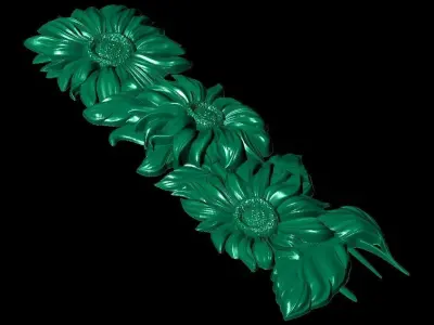 beautiful relief sunflowers 3  3D model