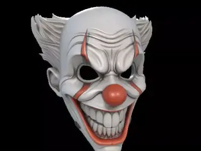 Creepy Clown Halloween Mask 3D print model