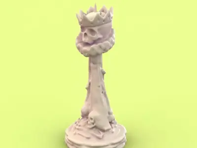 Skull Queen chess piece 3D print model