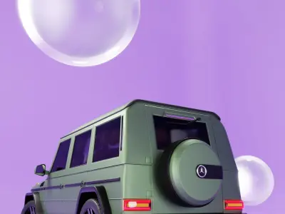 G-Wagon mercedes-benz suv with soap bubbles 3D model
