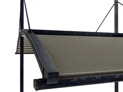 Motorized Pergola 6a damaged painted steel 3D model