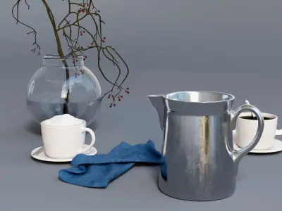 Table Decoration Set and Vase 3D model