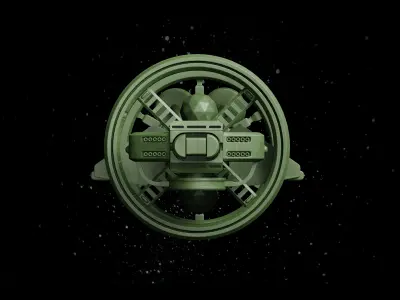 Sci-Fi Spaceship Low-poly 3D model Low-poly