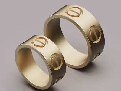 Lux set ring  gold jewelry printable 3D model 3D print model