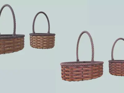 Wicker baskets 3D model