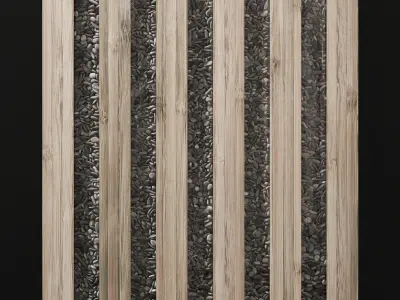 Wall Wood pebble decor n2 3D model