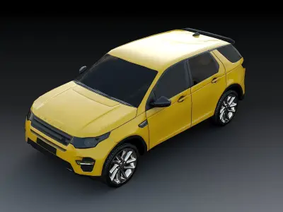 Low poly car four colors Low-poly 3D model
