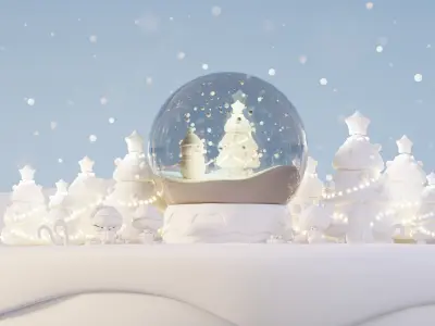 Cute Snow Globe 3D model
