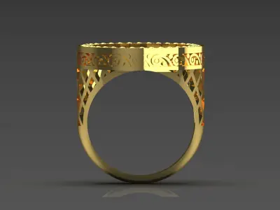 gemstone man gold ring mr0103 3D print model