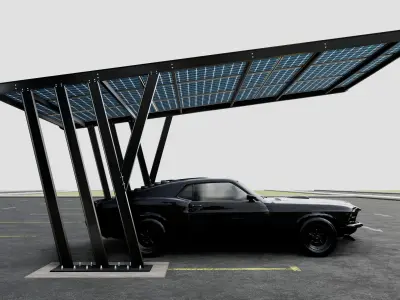 TRIPLE L TYPE MODERN SOLAR CARPORT TYPE-10 3D model