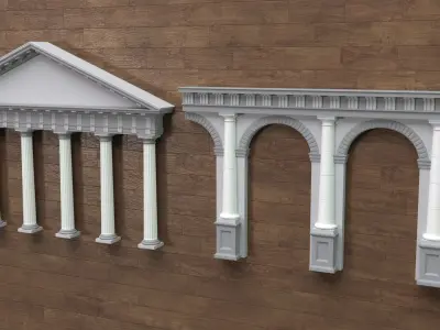 Building Facade Collection 7 - 88 pieces 3D model